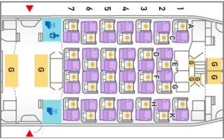 What are some typical airline seating plans?