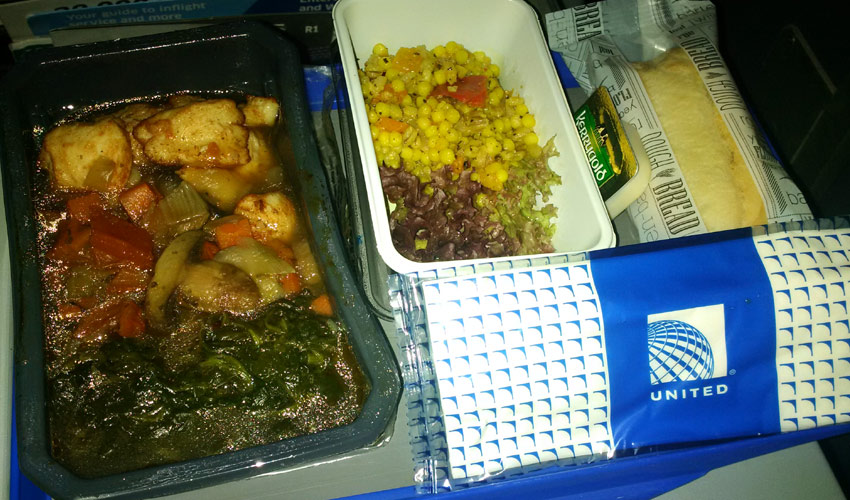 United Airlines economy lunch