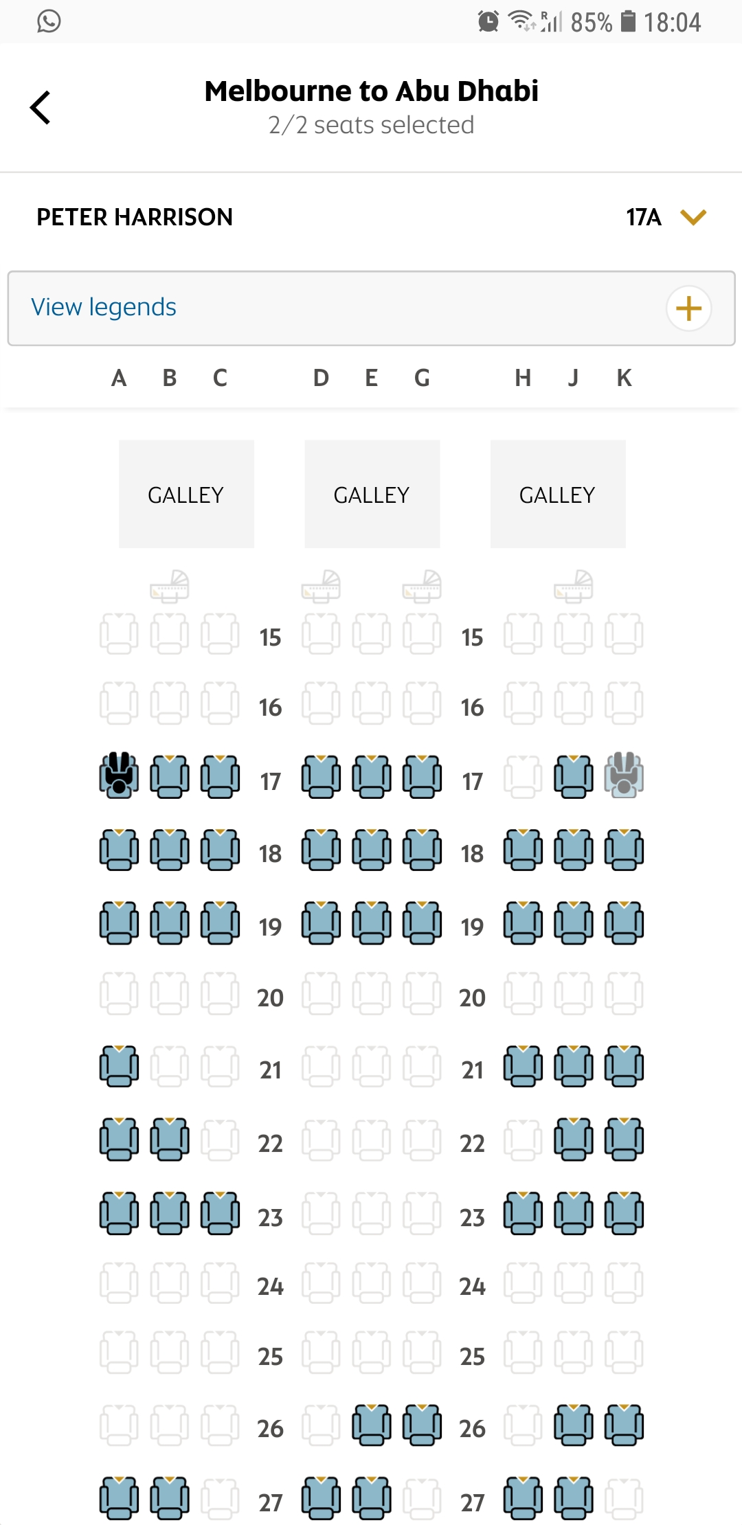 Etihad Airways Seating Chart